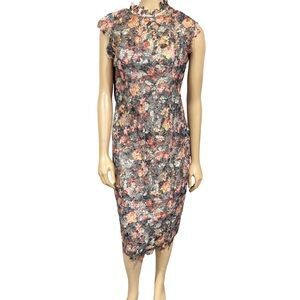 Paper Dolls High Neck Lace Colorful Lined Size 10 Tall Dress‎